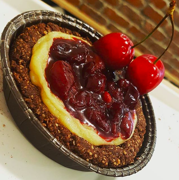 Cherry Tart with Almond Cream on a Buckwheat base