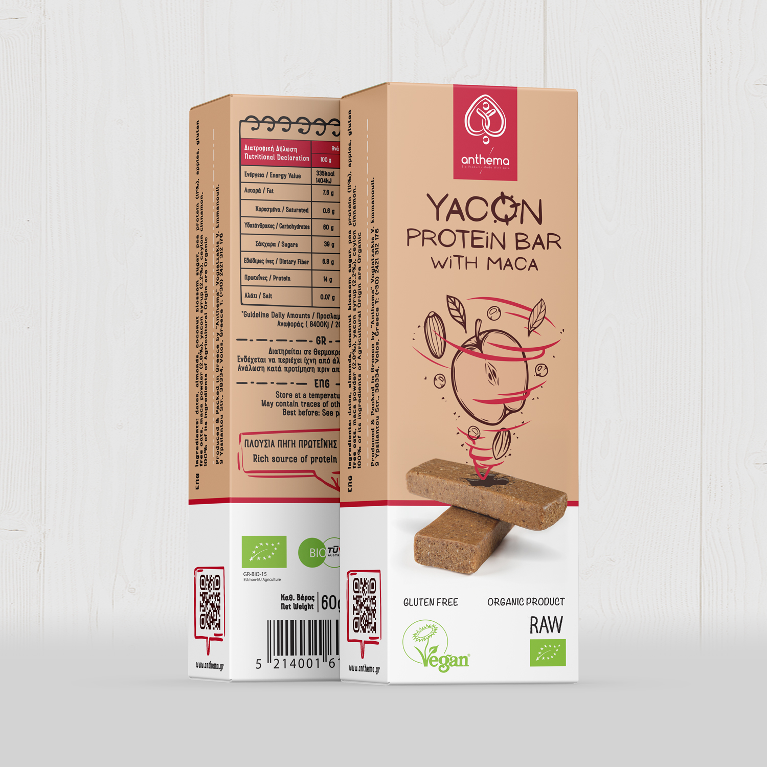 Yacon Protein Bar with Maca 60gr